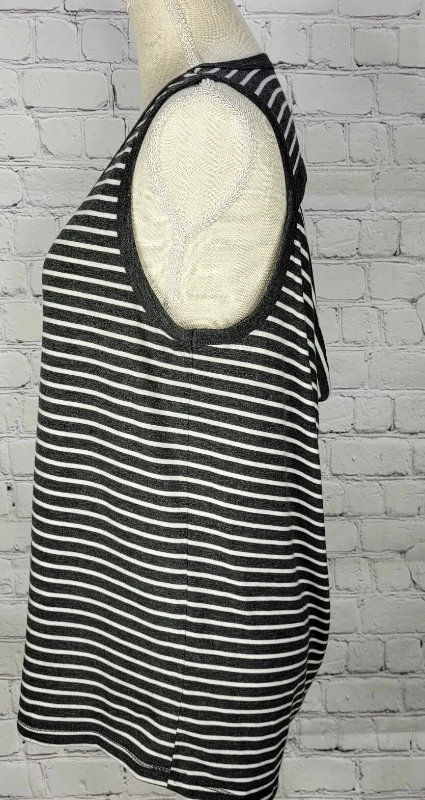 yogalicious cutout back draped stripe tank-top