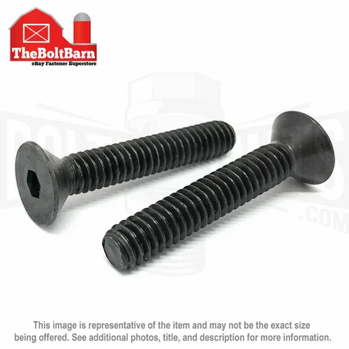 1/4"-28 Alloy Steel Flat Socket Head Cap Screws Black Oxide (Pick Length & Qty)