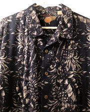 Vintage 1990's Caribbean Pineapple Hawaiian Shirt XL Men's Silk  Cotton 2472