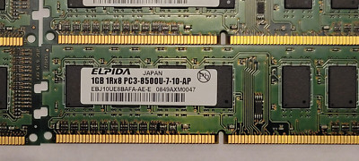 6x1GB  ELPIDA 1GB 1Rx8 PC3-8500U-7-10-AP Desktop Memory Stick EBJ10UE8BAFA-AE-E