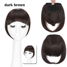 Clip in Side Bangs AS Human Hair Fringe Neat Front Bangs Piece Hair Extensions
