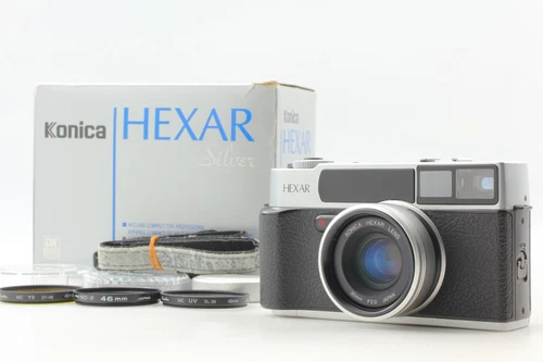 [ Mint in Box w/ Strap ] Konica HEXAR AF Silver 35mm Film Camera From JAPAN