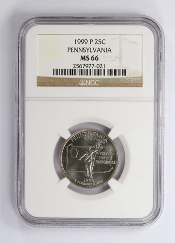 1999 P Pennsylvania State Quarter 25C NGC MS66