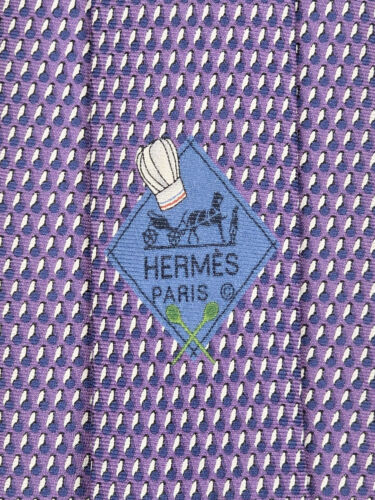 Hermes Tie Silk Necktie 645729 PA Cheese Grater on Purple - Picture 4 of 6