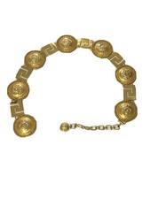 Vtg Gianni Versace Gold Large Medusa 90s Belt