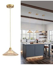 Modern Adjustable Brass Pendant Light Fixture for Kitchen Island, Dinning Room