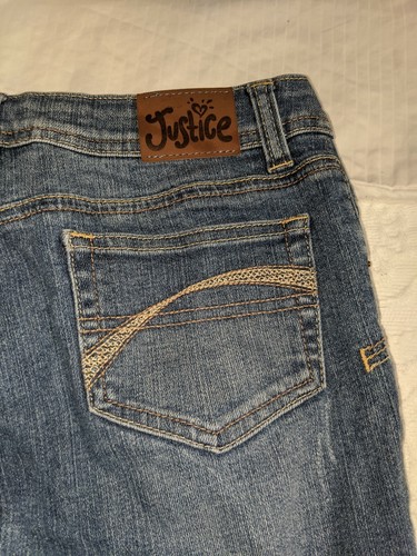 Justice Girls Sz. 12R " simply low" Classic Crop Jeans. Cute, Comfortable - Picture 4 of 8