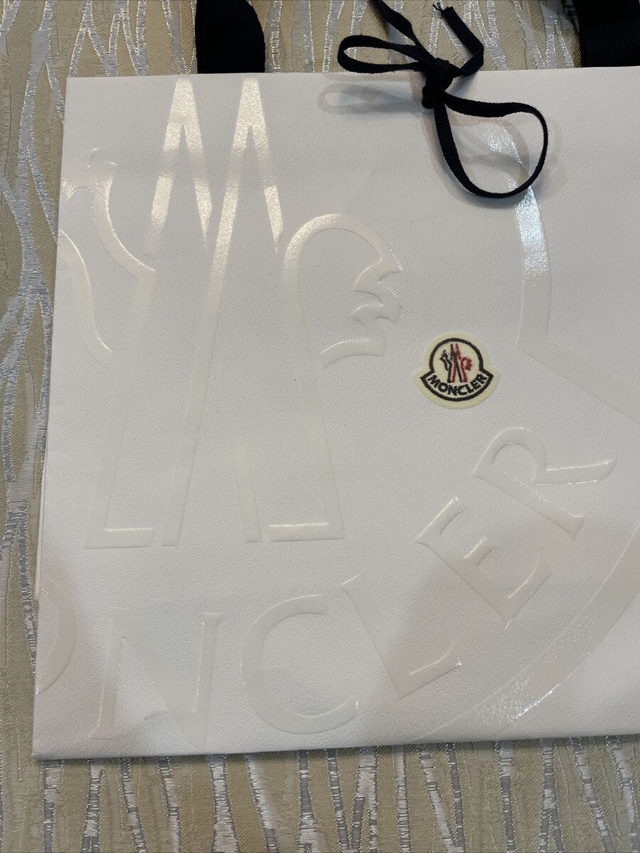 Authentic MONCLER Shopping Bag With Receipt Holder. 12 1/2 Authentic MONCLER Shopping Bag With Receipt Holder. 12 1/2