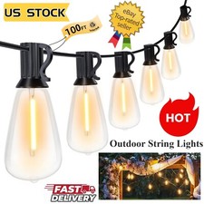ST38 50ft 100ft Outdoor String Lights, Waterproof Led Lights, Edison Bulbs New