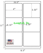 6000 Shipping Address / Amazon FBA Labels /6 Per Sheet 6UP 4"x3.33" 1000 Sheets