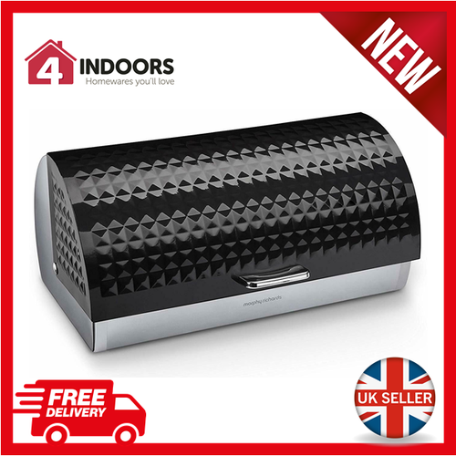 Bread Bin Morphy Richards 978050 Dimensions Roll Top in Black