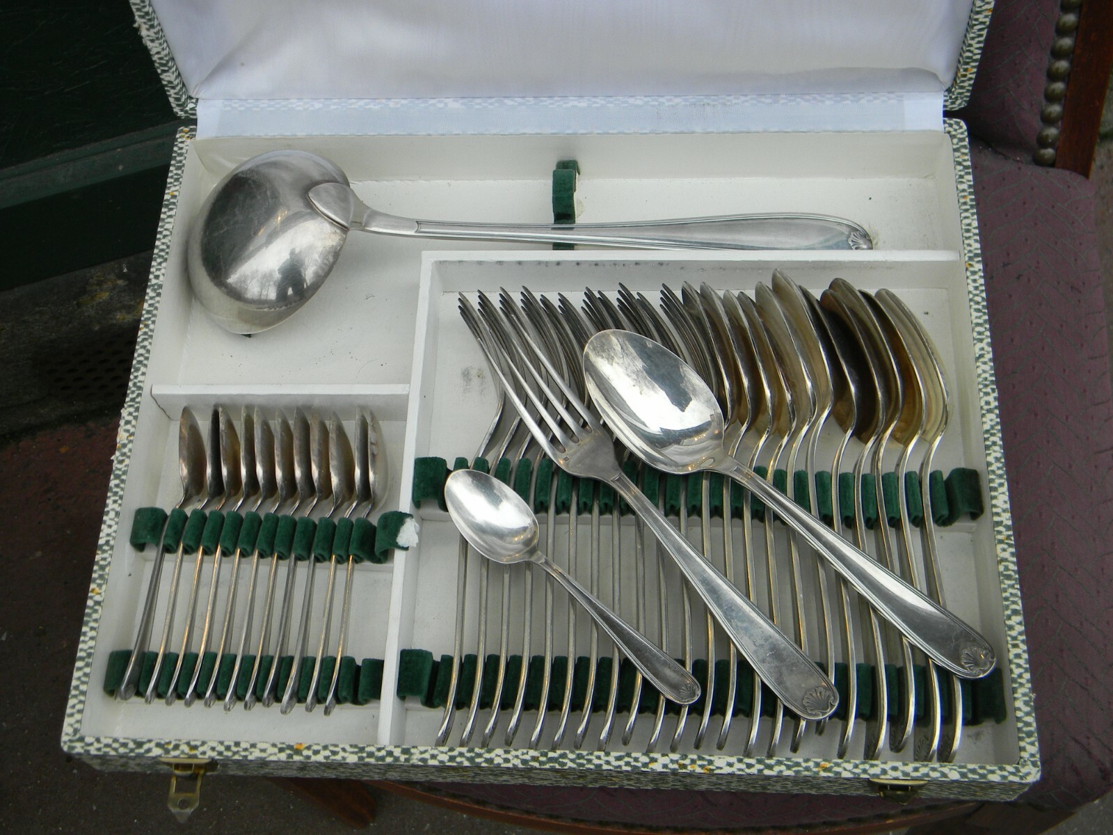Christofle Ménagère Argent Marot Berain 37 Pièces Argent Plaqué Silver Silber