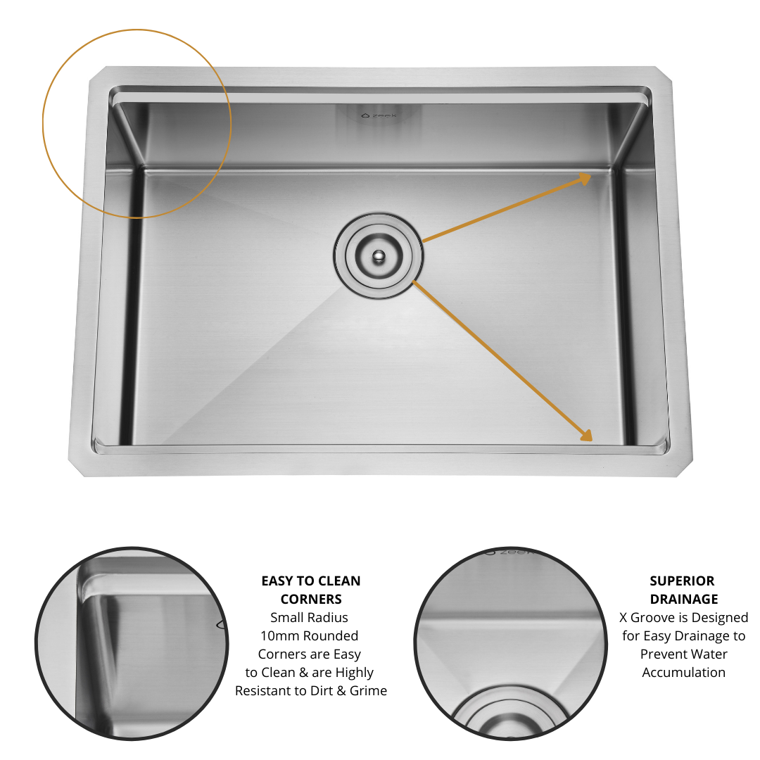 Zeek 27 x 19 Inch Undermount Workstation Kitchen Sink 16G Stainless Steel  ZH-LD2 | eBay