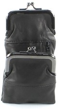 Black Leather Cigarette Smoke Carrying Case Coin Holder Zip Pocket Wallet