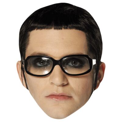 Brian Molko (Glasses) Celebrity Mask, Flat Card Face