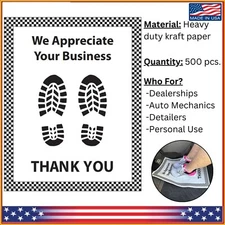 500 Pack Disposable Floor Paper Mats for Cars White 20" x 16" Protective Vehicle