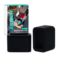 Morlike Silicone Belt Buckle Holder 2 Pack Black for Easy Belt Management