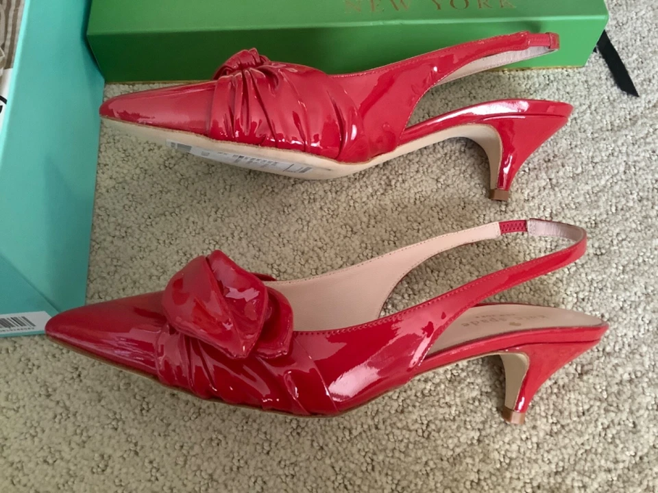 Nuevo con caja Kate Spade offelia charol suave encanto zapatos rojos 6.5 278 $ orig. precio Foto 3 de 3