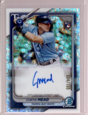CURTIS MEAD 2024 Bowman Chrome Mini Diamond Refractor RC Autograph Auto #004/100