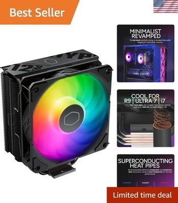 Sleek Hyper 212 Pro Air Cooler: 4 Copper Heat Pipes & PWM Fan for i7/R9