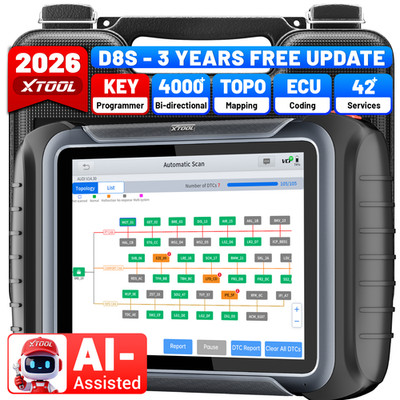 2026 XTOOL D8S All System Diagnostic OBD2 Scanner 42+ Services Topology Mapping