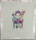 Ski Bunny Rabbit Handpainted Needlepoint Canvas HP 18 Ct