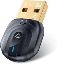 ZEXMTE 5.1 USB Bluetooth Adapter for PC, Dongle 1 Pack, Black Gold 