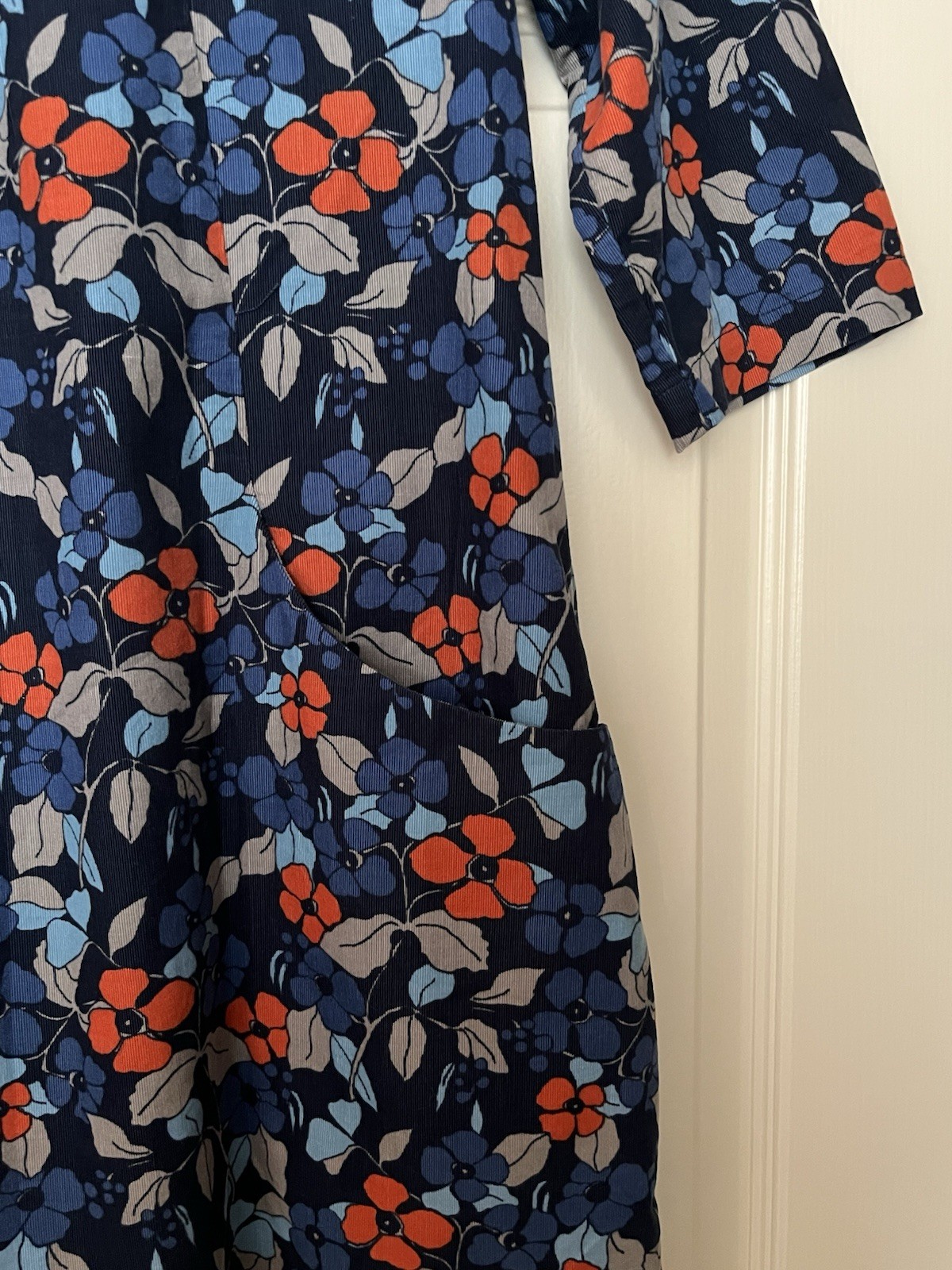 Seasalt Cornwall Navy Floral  Needlepoint Cord Tunic Dress Size 14 image 4