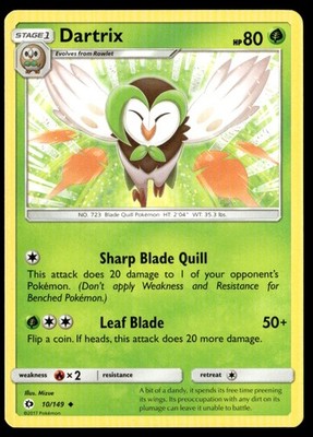 Dartrix Uncommon SM Base Set 10/149 NM Pokémon TCG