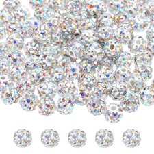 100pcs 6mm Colourful Rhinestone Polymer Fancy Beads for DIY Jewelry Making