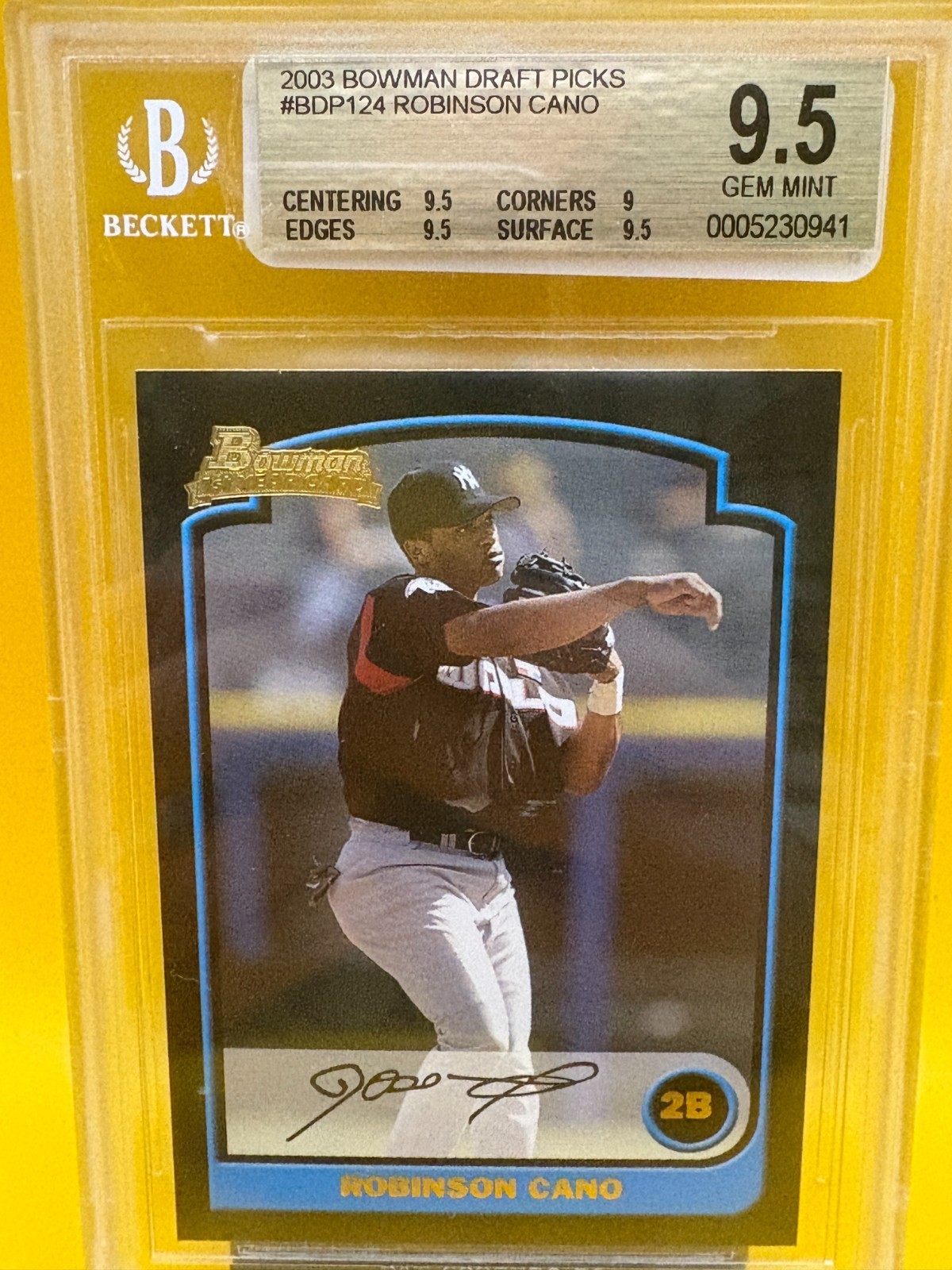 2003 Bowman Chrome Draft Picks #BDP124 Robinson Cano BGS 9.5 GEM MINT