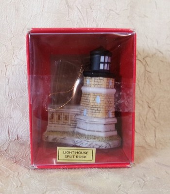 SPLIT ROCK LIGHT HOUSE Resin Vintage Christmas Ornament Travel Holiday Lefton