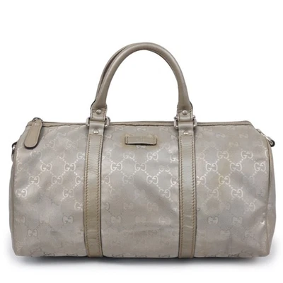 Gucci GG Imprime Mini Boston Handtasche PVC Leder Silber 203696 213317 B26H696 - Bild 1 von 4