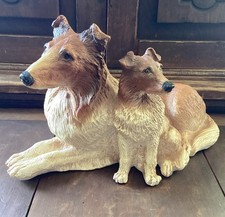 Collie And Puppy Resin Vintage Homco 1990 Made In USA