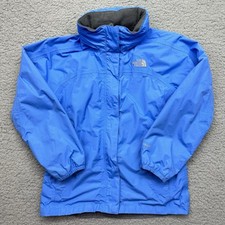 The North Face Jacket Youth Girls Medium Blue AX1N Hyvent Hooded Coat T150 T550