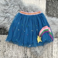 Hanna Andersson Size 160 14/16 Glitter Skirt Teal Shooting Star Tulle Tutu