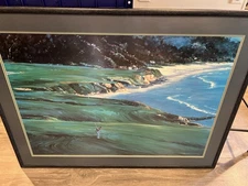 Robert Schaar 1990 Pebble Beach Lithograph Framed 24.5 x 34.75 Limited 41x31