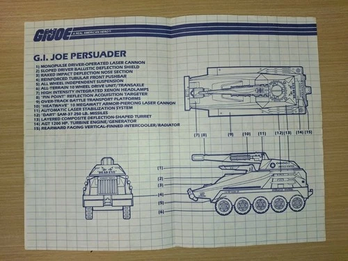 GI Joe 1987 Persuader Blueprints Vehicle Instructions Original Hasbro ARAH