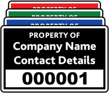 Large Budget Personalised Asset ID Labels with Sequential Numbering