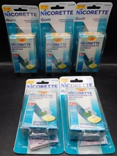 5 Pk Nicorette Gum 4mg White Ice Mint 20 Pieces Ea Exp:5/27+ New & Sealed Sweden