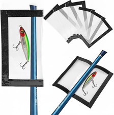 6 Pack Fishing Lure Wraps, Clear PVC Safety Hook Covers with Hook and Loop Closu