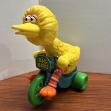 Vintage Sesame Street Big Bird On Tricycle Wind Up 7 Inch Toy 1980's