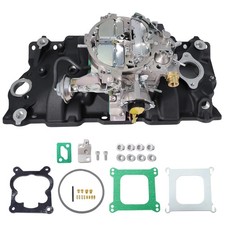Intake Manifold For Small Block Chevy 305 350 Black 4 Barrel Carburetor Intake Manifold For Small Block Chevy 305 350 Black 4 Barrel Carburetor