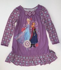 Disney Store Frozen Anna Elsa Nightgown Pajamas Size 4 Long Sleeve Authentic