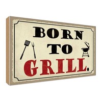 Holzschild 30X40 Cm Born To Grill Grillen Essen Trinken Deko Geschenk Holz Schil