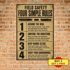 Gun Safety Rules Tin Sign Vintage Metal Plaque Cabin Wall Decor 8x12
