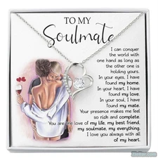 Soulmate Necklace Romantic Christmas Gift for Wife - Intimate Love Pendant Jewel