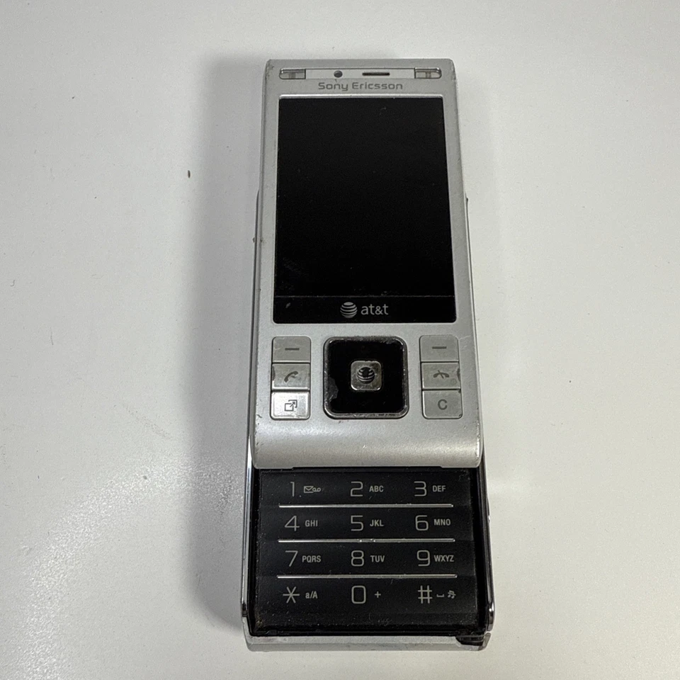 Teléfono celular Sony Ericsson Cyber-shot C905a plateado (AT&T) raro Foto 2 de 4