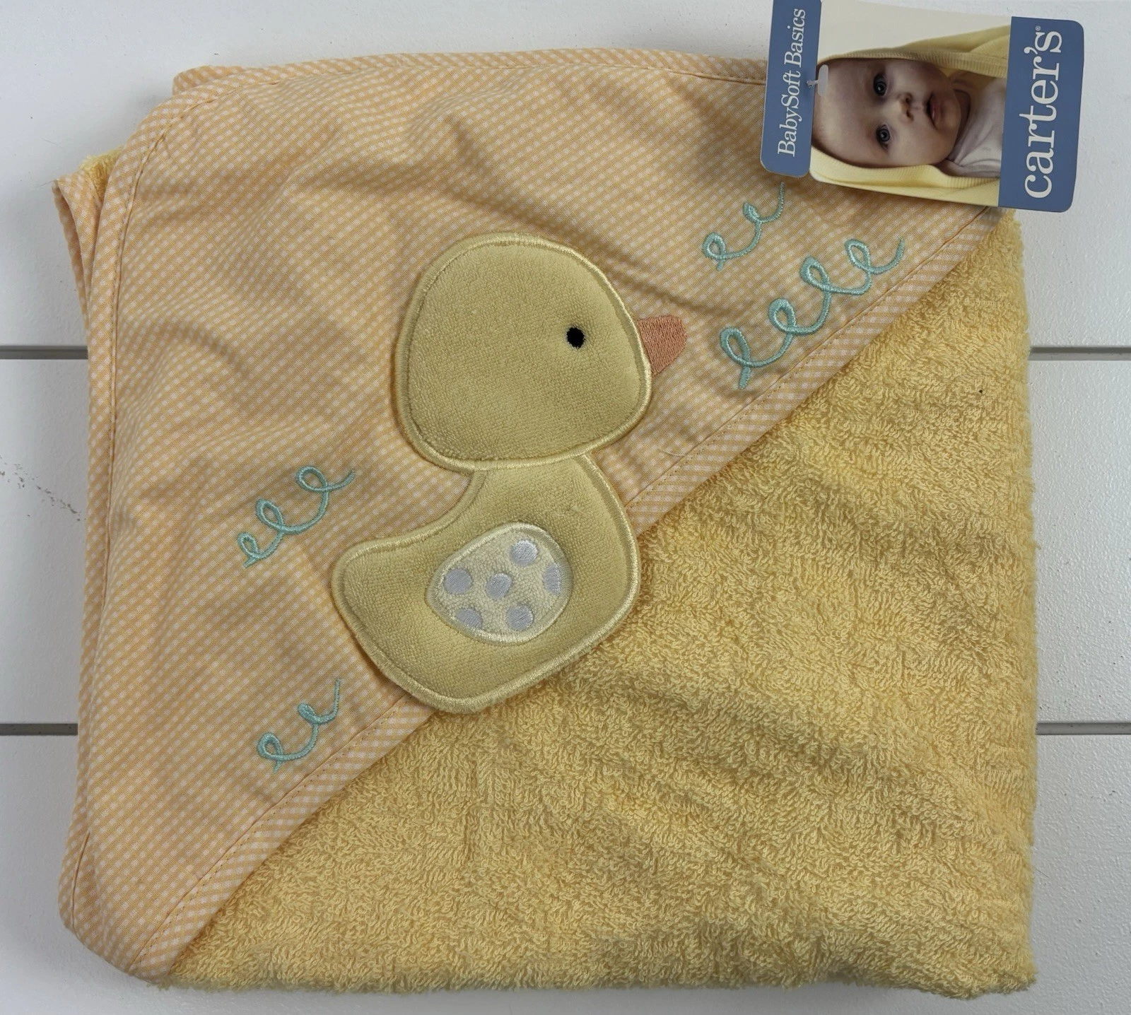 CARTER'S Hooded Bath Swim Towel Yellow Duck Pool Beach NEW