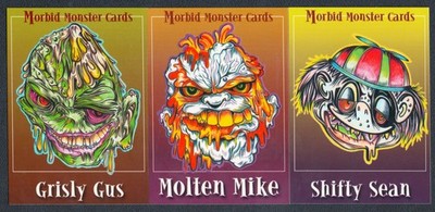 Shifty Sean Molten Mike Grisly Gus 1999 Morbid Monsters 3 Card Lot